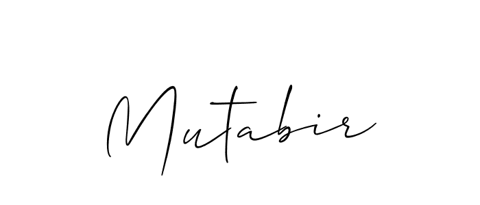 Also we have Mutabir name is the best signature style. Create professional handwritten signature collection using Allison_Script autograph style. Mutabir signature style 2 images and pictures png