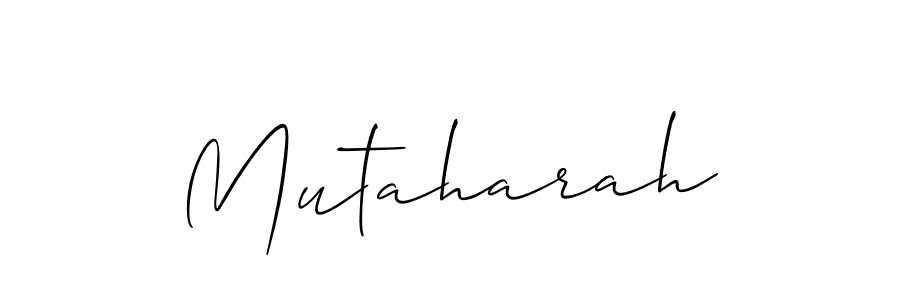 The best way (Allison_Script) to make a short signature is to pick only two or three words in your name. The name Mutaharah include a total of six letters. For converting this name. Mutaharah signature style 2 images and pictures png