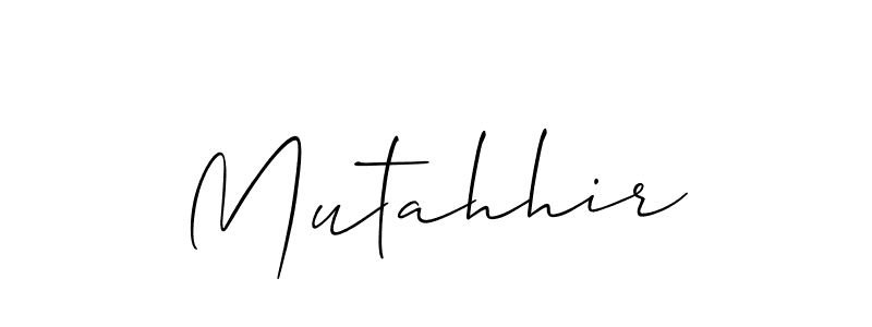 Design your own signature with our free online signature maker. With this signature software, you can create a handwritten (Allison_Script) signature for name Mutahhir. Mutahhir signature style 2 images and pictures png