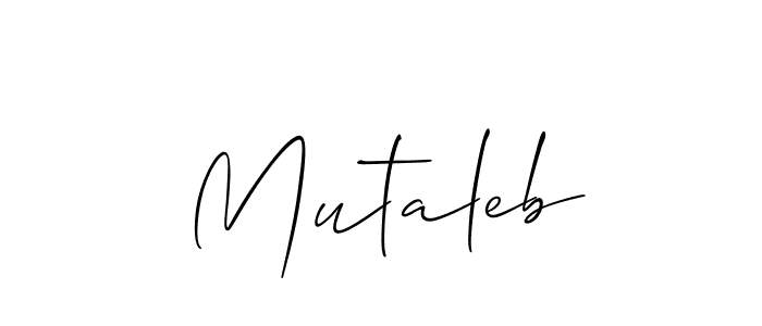 The best way (Allison_Script) to make a short signature is to pick only two or three words in your name. The name Mutaleb include a total of six letters. For converting this name. Mutaleb signature style 2 images and pictures png