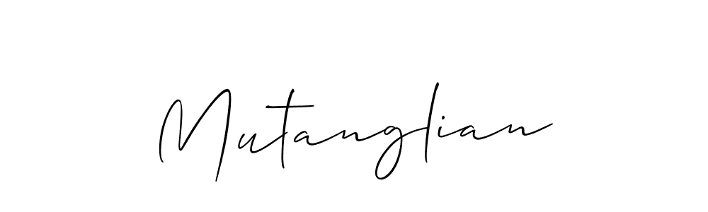 Also we have Mutanglian name is the best signature style. Create professional handwritten signature collection using Allison_Script autograph style. Mutanglian signature style 2 images and pictures png