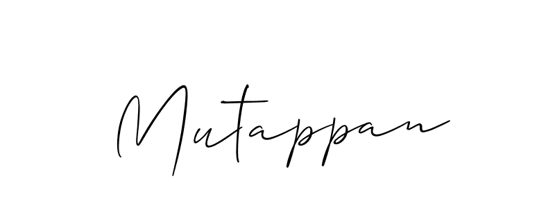 It looks lik you need a new signature style for name Mutappan. Design unique handwritten (Allison_Script) signature with our free signature maker in just a few clicks. Mutappan signature style 2 images and pictures png