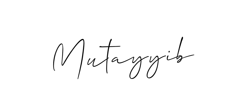 The best way (Allison_Script) to make a short signature is to pick only two or three words in your name. The name Mutayyib include a total of six letters. For converting this name. Mutayyib signature style 2 images and pictures png