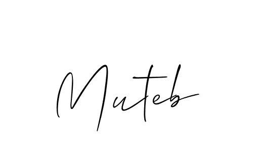 The best way (Allison_Script) to make a short signature is to pick only two or three words in your name. The name Muteb include a total of six letters. For converting this name. Muteb signature style 2 images and pictures png