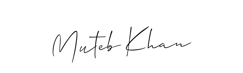 Make a beautiful signature design for name Muteb Khan. With this signature (Allison_Script) style, you can create a handwritten signature for free. Muteb Khan signature style 2 images and pictures png