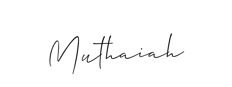 Design your own signature with our free online signature maker. With this signature software, you can create a handwritten (Allison_Script) signature for name Muthaiah. Muthaiah signature style 2 images and pictures png