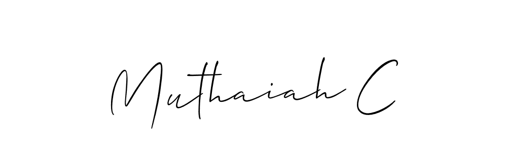 How to make Muthaiah C signature? Allison_Script is a professional autograph style. Create handwritten signature for Muthaiah C name. Muthaiah C signature style 2 images and pictures png