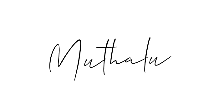 Use a signature maker to create a handwritten signature online. With this signature software, you can design (Allison_Script) your own signature for name Muthalu. Muthalu signature style 2 images and pictures png