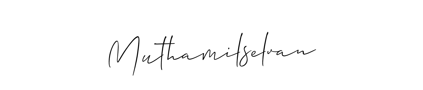 Create a beautiful signature design for name Muthamilselvan. With this signature (Allison_Script) fonts, you can make a handwritten signature for free. Muthamilselvan signature style 2 images and pictures png