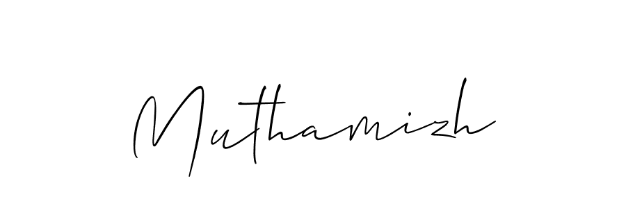 Make a beautiful signature design for name Muthamizh. With this signature (Allison_Script) style, you can create a handwritten signature for free. Muthamizh signature style 2 images and pictures png