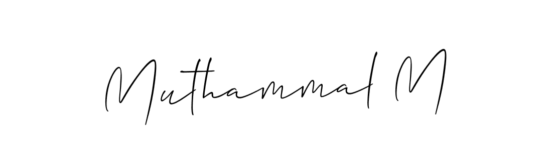 Similarly Allison_Script is the best handwritten signature design. Signature creator online .You can use it as an online autograph creator for name Muthammal M. Muthammal M signature style 2 images and pictures png