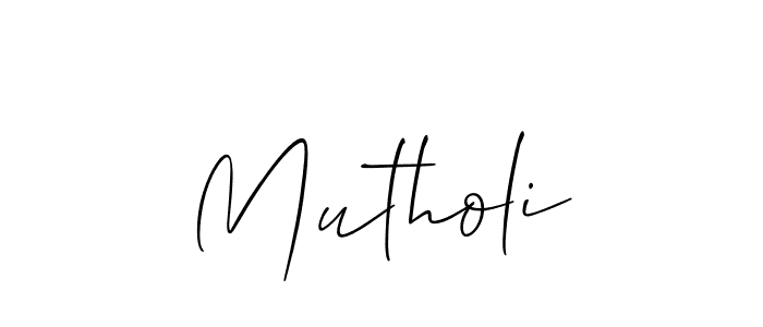 Make a beautiful signature design for name Mutholi. With this signature (Allison_Script) style, you can create a handwritten signature for free. Mutholi signature style 2 images and pictures png