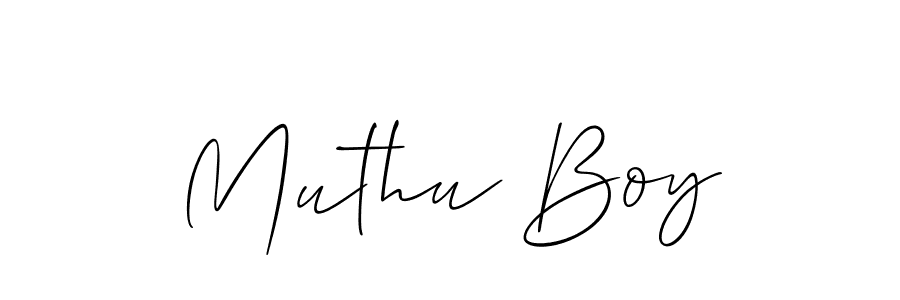 The best way (Allison_Script) to make a short signature is to pick only two or three words in your name. The name Muthu Boy include a total of six letters. For converting this name. Muthu Boy signature style 2 images and pictures png
