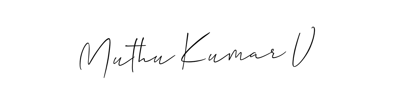 This is the best signature style for the Muthu Kumar V name. Also you like these signature font (Allison_Script). Mix name signature. Muthu Kumar V signature style 2 images and pictures png