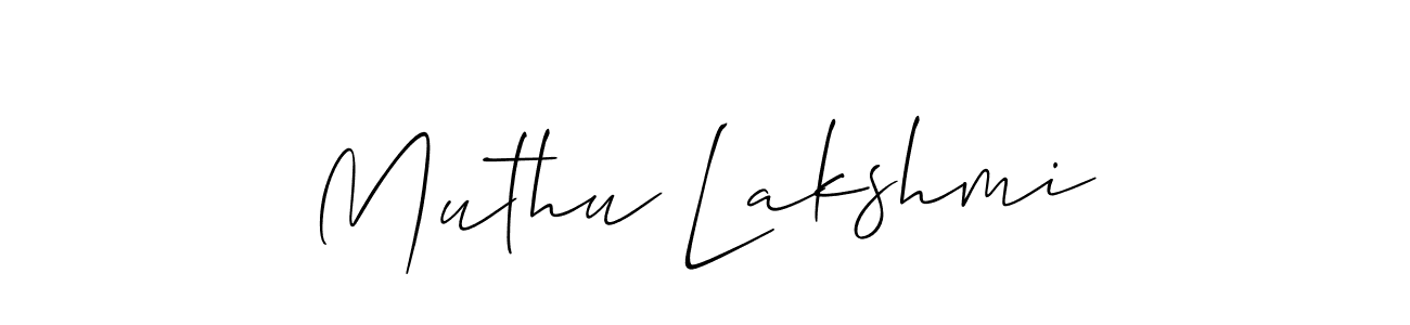 Make a beautiful signature design for name Muthu Lakshmi. With this signature (Allison_Script) style, you can create a handwritten signature for free. Muthu Lakshmi signature style 2 images and pictures png