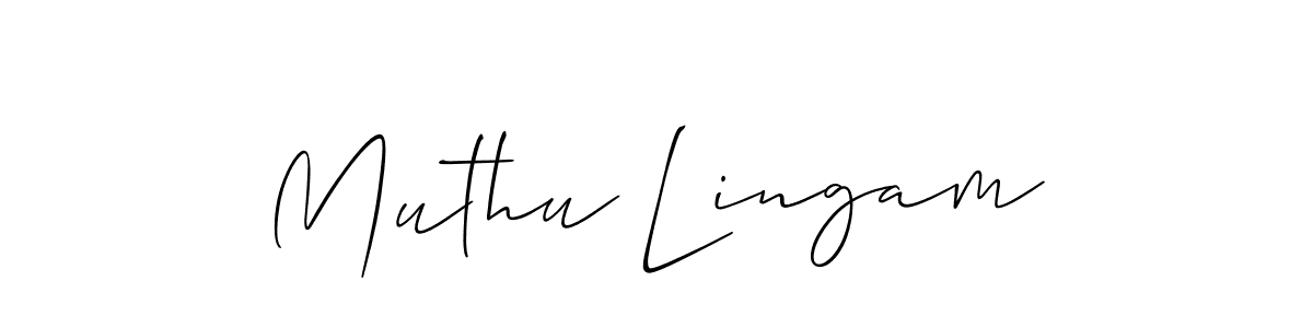 Also You can easily find your signature by using the search form. We will create Muthu Lingam name handwritten signature images for you free of cost using Allison_Script sign style. Muthu Lingam signature style 2 images and pictures png