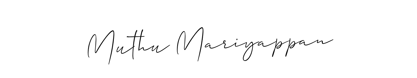 if you are searching for the best signature style for your name Muthu Mariyappan. so please give up your signature search. here we have designed multiple signature styles  using Allison_Script. Muthu Mariyappan signature style 2 images and pictures png