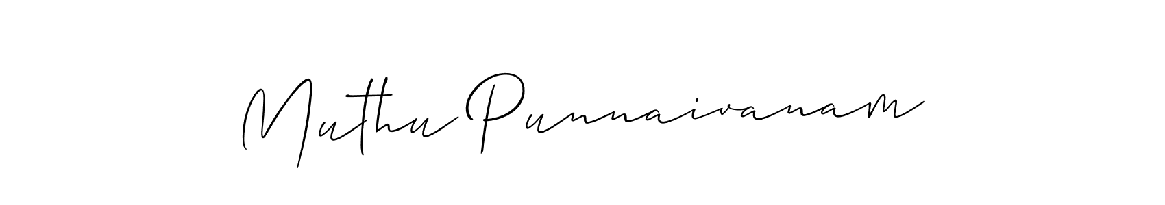 Make a beautiful signature design for name Muthu Punnaivanam. With this signature (Allison_Script) style, you can create a handwritten signature for free. Muthu Punnaivanam signature style 2 images and pictures png