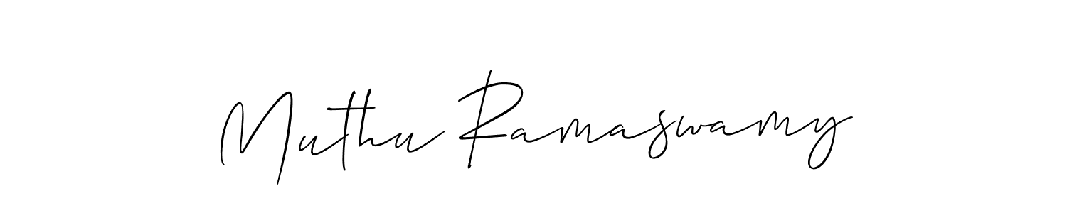 Make a beautiful signature design for name Muthu Ramaswamy. With this signature (Allison_Script) style, you can create a handwritten signature for free. Muthu Ramaswamy signature style 2 images and pictures png