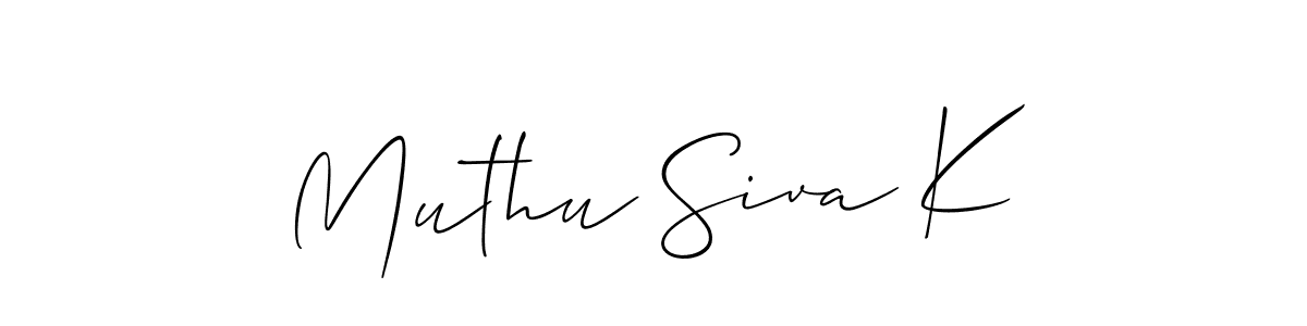 Make a short Muthu Siva K signature style. Manage your documents anywhere anytime using Allison_Script. Create and add eSignatures, submit forms, share and send files easily. Muthu Siva K signature style 2 images and pictures png