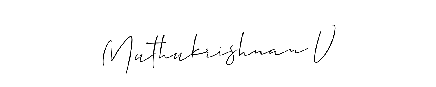 Muthukrishnan V stylish signature style. Best Handwritten Sign (Allison_Script) for my name. Handwritten Signature Collection Ideas for my name Muthukrishnan V. Muthukrishnan V signature style 2 images and pictures png