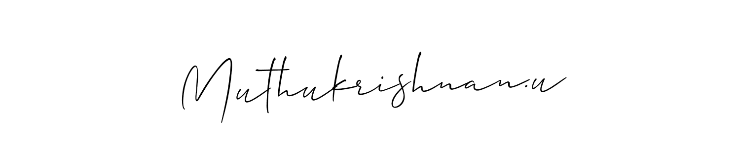 How to make Muthukrishnan.u signature? Allison_Script is a professional autograph style. Create handwritten signature for Muthukrishnan.u name. Muthukrishnan.u signature style 2 images and pictures png