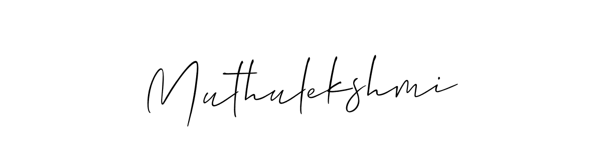 How to make Muthulekshmi signature? Allison_Script is a professional autograph style. Create handwritten signature for Muthulekshmi name. Muthulekshmi signature style 2 images and pictures png