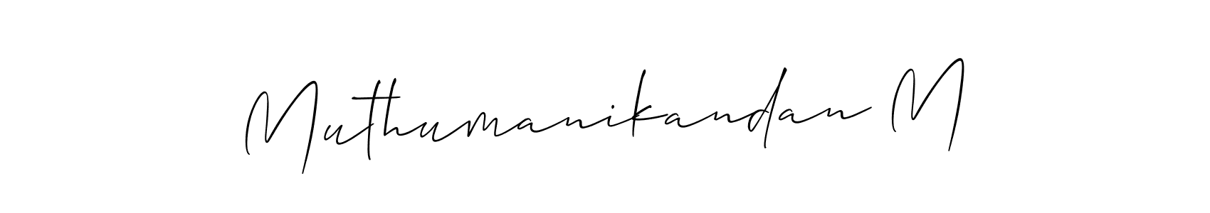 Make a beautiful signature design for name Muthumanikandan M. With this signature (Allison_Script) style, you can create a handwritten signature for free. Muthumanikandan M signature style 2 images and pictures png