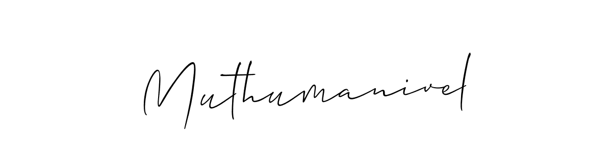 Create a beautiful signature design for name Muthumanivel. With this signature (Allison_Script) fonts, you can make a handwritten signature for free. Muthumanivel signature style 2 images and pictures png