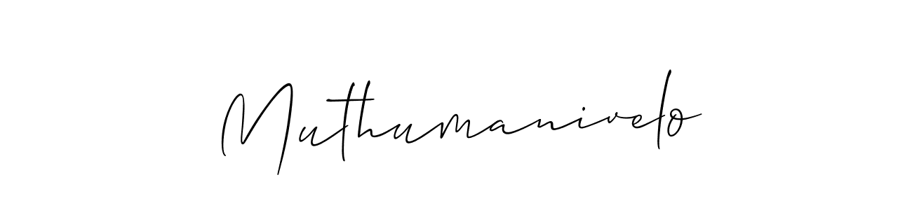 The best way (Allison_Script) to make a short signature is to pick only two or three words in your name. The name Muthumanivelo include a total of six letters. For converting this name. Muthumanivelo signature style 2 images and pictures png