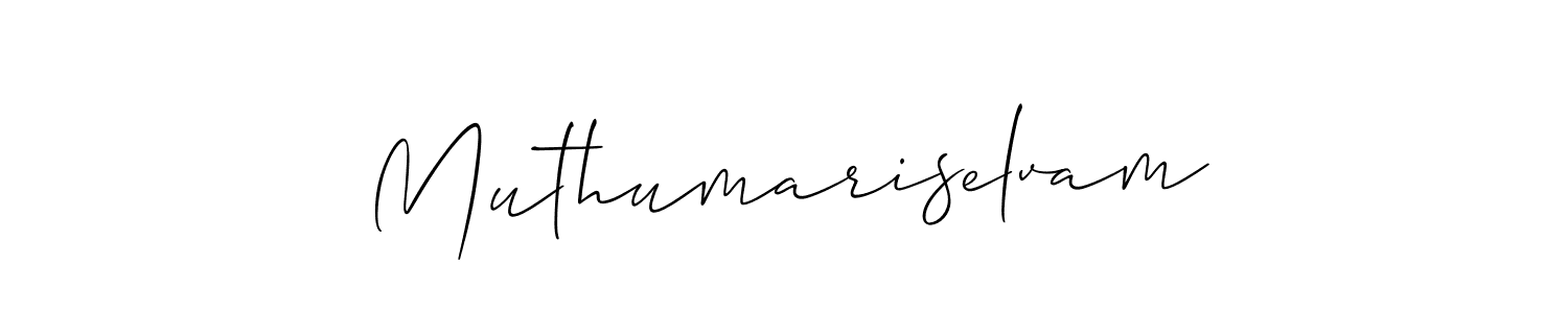 Also we have Muthumariselvam name is the best signature style. Create professional handwritten signature collection using Allison_Script autograph style. Muthumariselvam signature style 2 images and pictures png