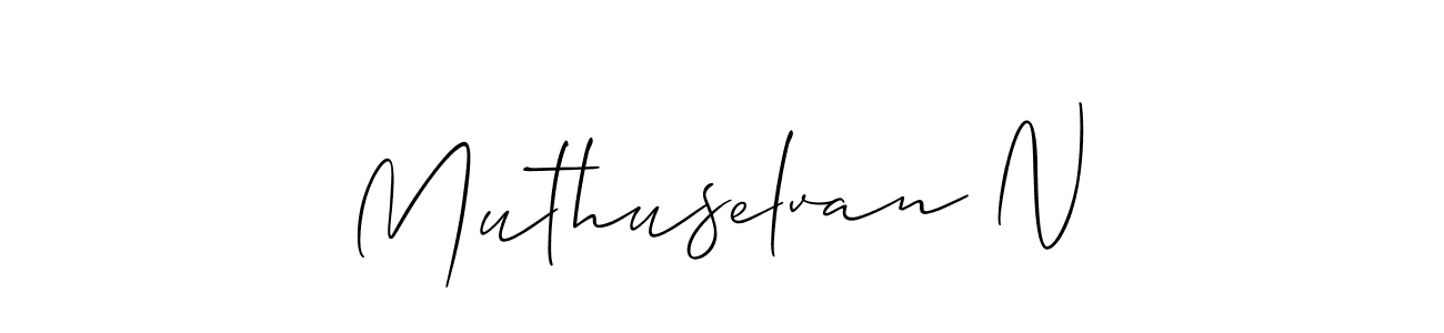 How to Draw Muthuselvan N signature style? Allison_Script is a latest design signature styles for name Muthuselvan N. Muthuselvan N signature style 2 images and pictures png