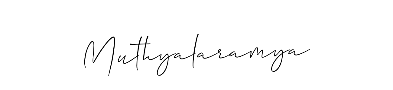 Design your own signature with our free online signature maker. With this signature software, you can create a handwritten (Allison_Script) signature for name Muthyalaramya. Muthyalaramya signature style 2 images and pictures png