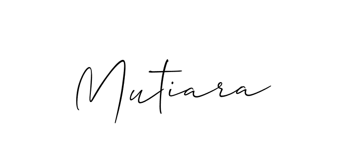 Allison_Script is a professional signature style that is perfect for those who want to add a touch of class to their signature. It is also a great choice for those who want to make their signature more unique. Get Mutiara name to fancy signature for free. Mutiara signature style 2 images and pictures png