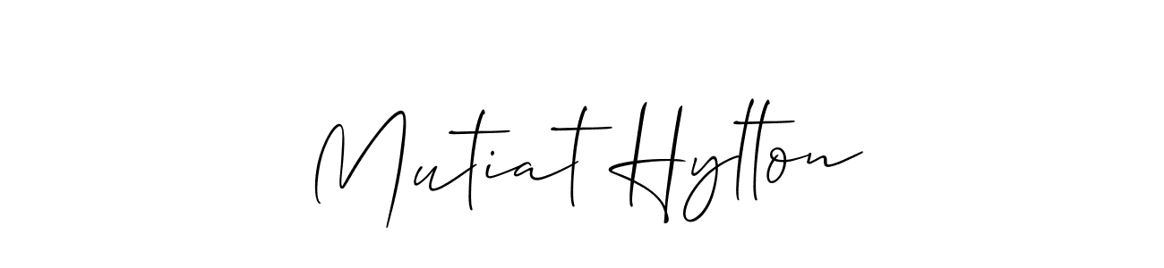 Use a signature maker to create a handwritten signature online. With this signature software, you can design (Allison_Script) your own signature for name Mutiat Hylton. Mutiat Hylton signature style 2 images and pictures png