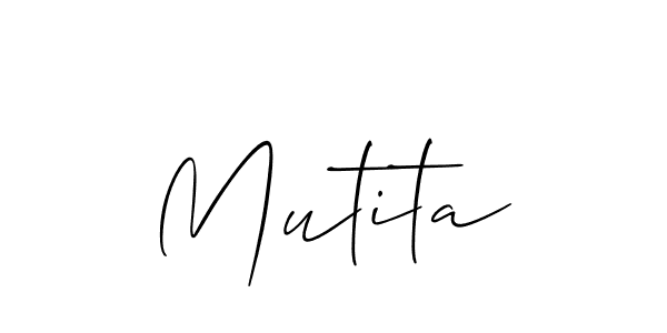 Mutita stylish signature style. Best Handwritten Sign (Allison_Script) for my name. Handwritten Signature Collection Ideas for my name Mutita. Mutita signature style 2 images and pictures png