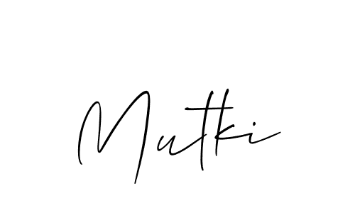 Design your own signature with our free online signature maker. With this signature software, you can create a handwritten (Allison_Script) signature for name Mutki. Mutki signature style 2 images and pictures png