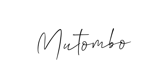 Make a beautiful signature design for name Mutombo. With this signature (Allison_Script) style, you can create a handwritten signature for free. Mutombo signature style 2 images and pictures png