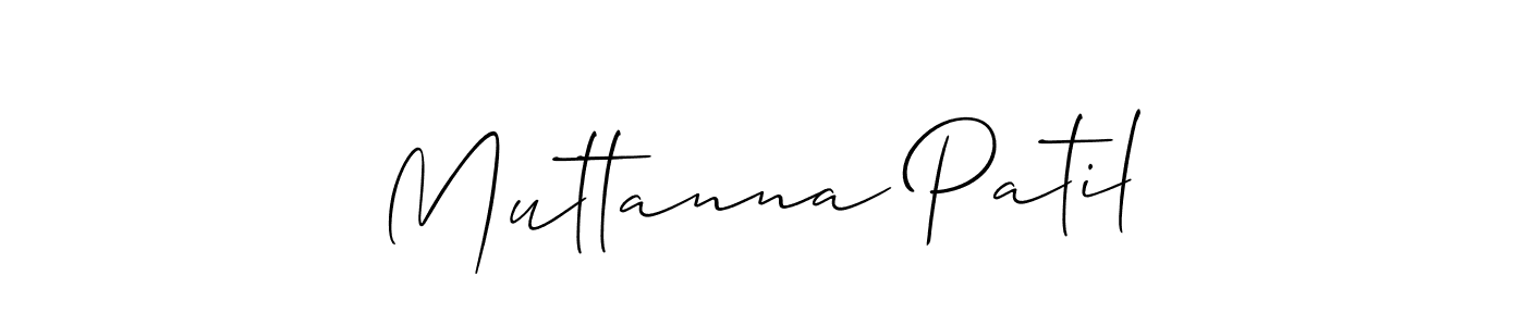 Use a signature maker to create a handwritten signature online. With this signature software, you can design (Allison_Script) your own signature for name Muttanna Patil. Muttanna Patil signature style 2 images and pictures png