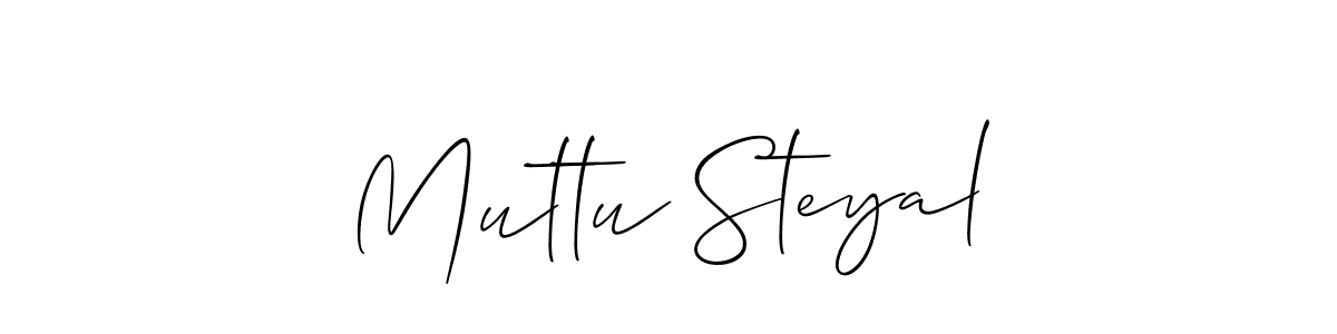 Also You can easily find your signature by using the search form. We will create Muttu Steyal name handwritten signature images for you free of cost using Allison_Script sign style. Muttu Steyal signature style 2 images and pictures png
