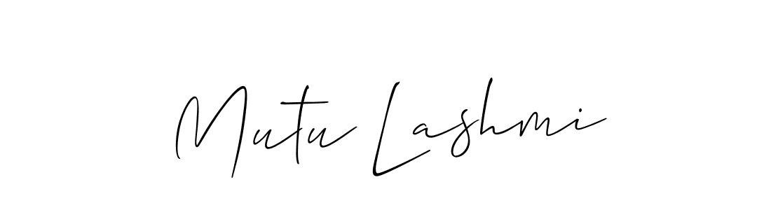 Make a short Mutu Lashmi signature style. Manage your documents anywhere anytime using Allison_Script. Create and add eSignatures, submit forms, share and send files easily. Mutu Lashmi signature style 2 images and pictures png