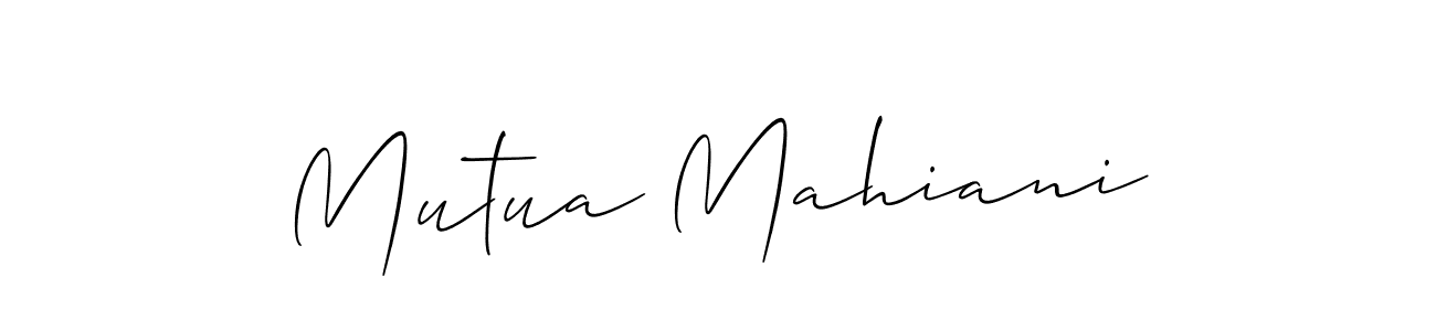 if you are searching for the best signature style for your name Mutua Mahiani. so please give up your signature search. here we have designed multiple signature styles  using Allison_Script. Mutua Mahiani signature style 2 images and pictures png