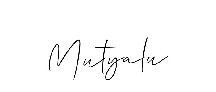 Make a beautiful signature design for name Mutyalu. With this signature (Allison_Script) style, you can create a handwritten signature for free. Mutyalu signature style 2 images and pictures png