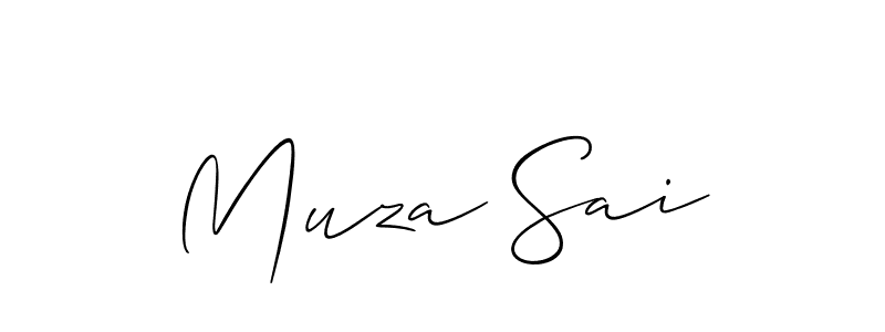 The best way (Allison_Script) to make a short signature is to pick only two or three words in your name. The name Muza Sai include a total of six letters. For converting this name. Muza Sai signature style 2 images and pictures png
