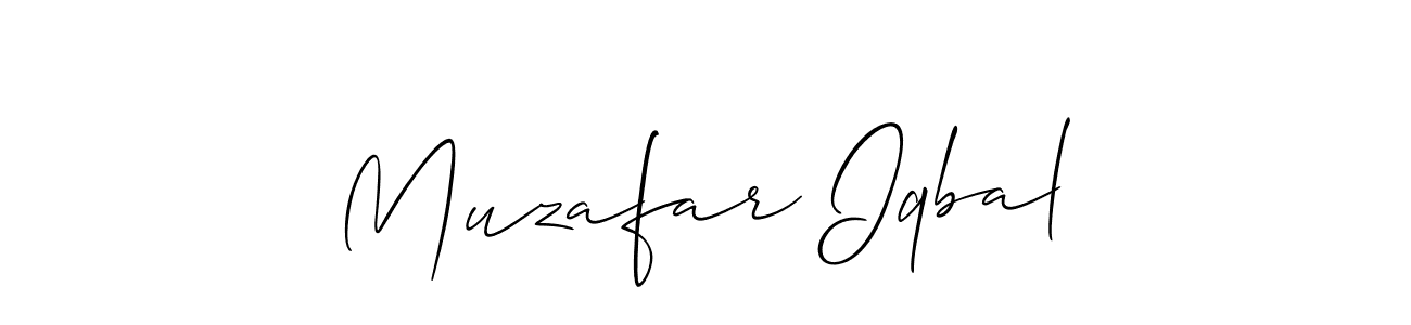 Make a beautiful signature design for name Muzafar Iqbal. With this signature (Allison_Script) style, you can create a handwritten signature for free. Muzafar Iqbal signature style 2 images and pictures png