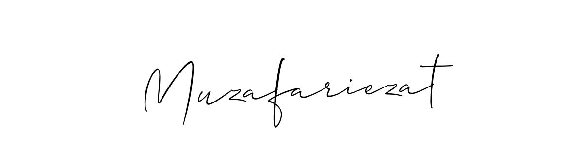 Muzafariezat stylish signature style. Best Handwritten Sign (Allison_Script) for my name. Handwritten Signature Collection Ideas for my name Muzafariezat. Muzafariezat signature style 2 images and pictures png