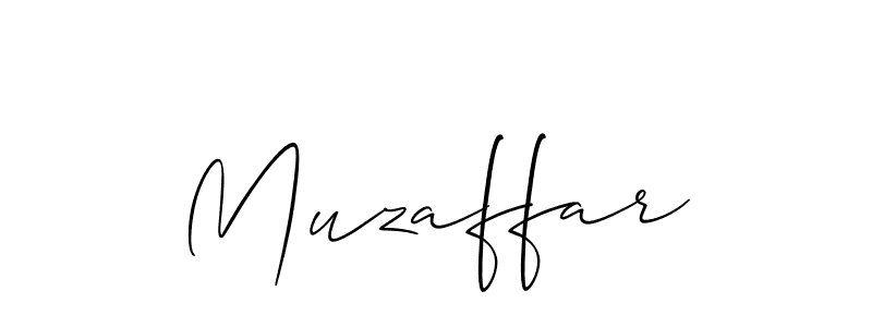 Make a beautiful signature design for name Muzaffar. With this signature (Allison_Script) style, you can create a handwritten signature for free. Muzaffar signature style 2 images and pictures png