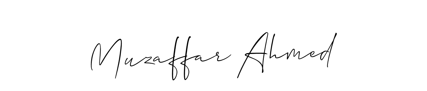 Make a beautiful signature design for name Muzaffar Ahmed. With this signature (Allison_Script) style, you can create a handwritten signature for free. Muzaffar Ahmed signature style 2 images and pictures png