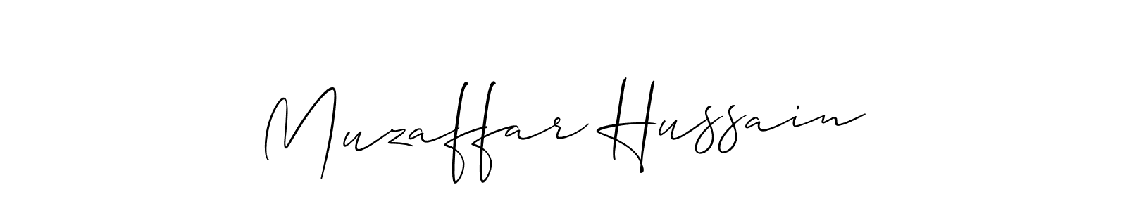 Create a beautiful signature design for name Muzaffar Hussain. With this signature (Allison_Script) fonts, you can make a handwritten signature for free. Muzaffar Hussain signature style 2 images and pictures png