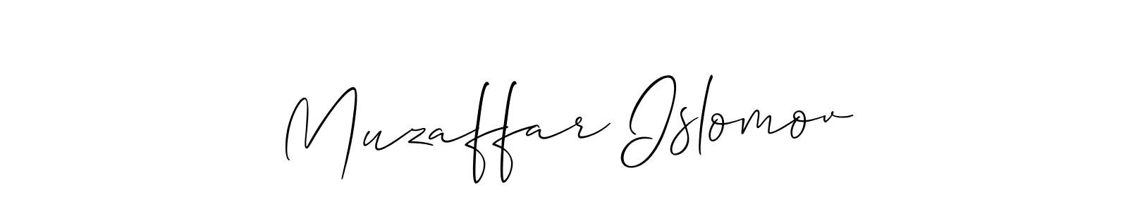 Also we have Muzaffar Islomov name is the best signature style. Create professional handwritten signature collection using Allison_Script autograph style. Muzaffar Islomov signature style 2 images and pictures png